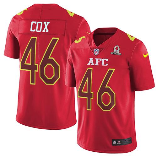 Nike Ravens #46 Morgan Cox Red Men's Stitched NFL Limited AFC Pro Bowl Jersey